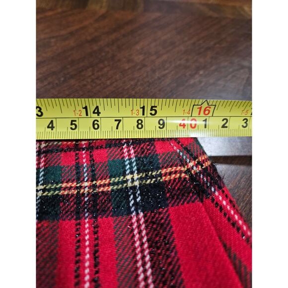 Talbots Red Tartan Plaid Holiday Skirt Wool Blend Classic Preppy Size 8 - Picture 8 of 9